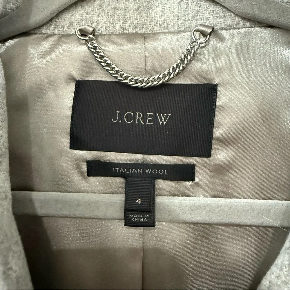 J Crew Coat Cocoon Stadium Cloth Wool in Grey